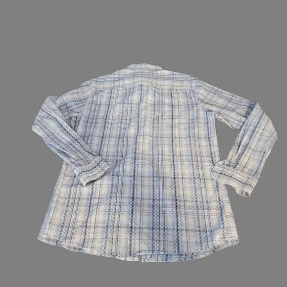 Made Cam Newton Mens M Blue & White Striped circles Long Sleeve Dress Shirt T21 - Picture 4 of 9